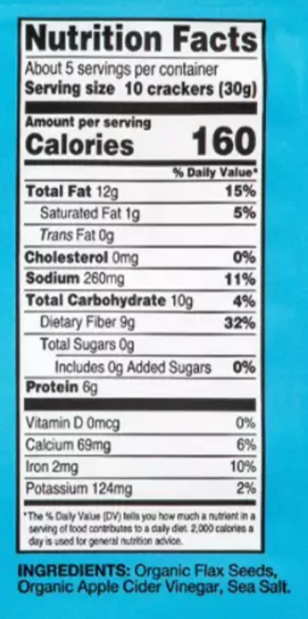 FLACKERS, FLAX SEED CRACKERS, SEA SALT - Image 2
