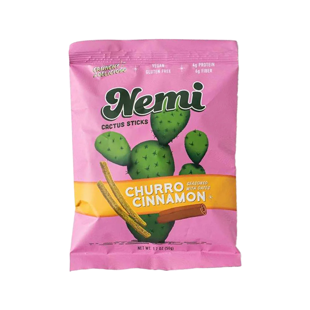 NEMI, CACTUS STICKS, CHURRO CINNAMON - 12 Units (Wholesale)
