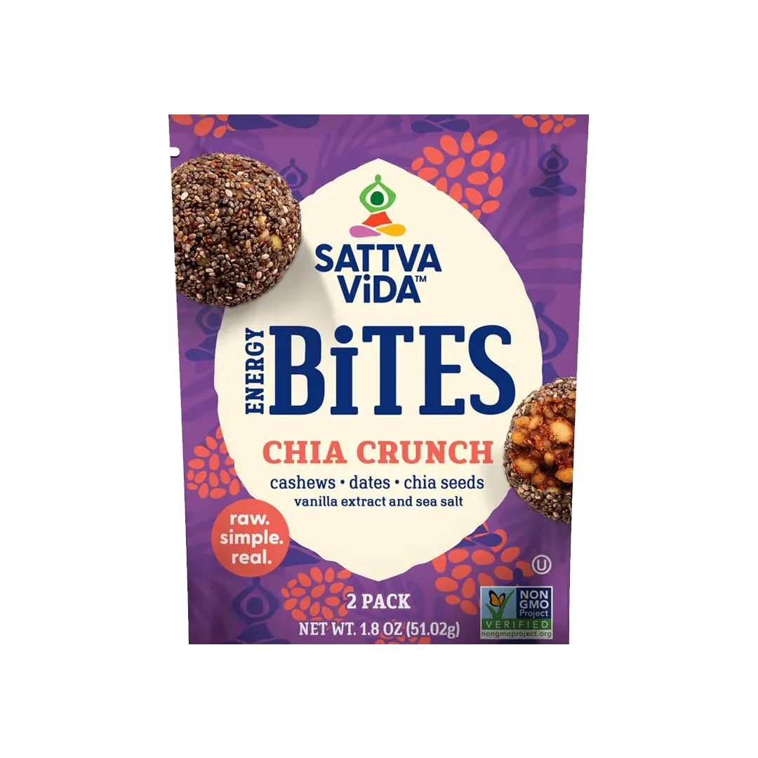 SATTVA VIDA, ENERGY BITES, CHIA CRUNCH