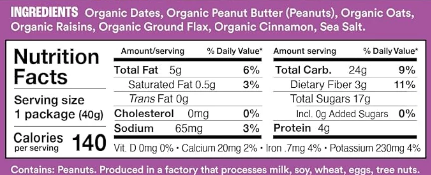 SWEET NOTHINGS, NUT BUTTER BITES, OATMEAL RAISIN - 12 Units (Wholesale) - Image 2
