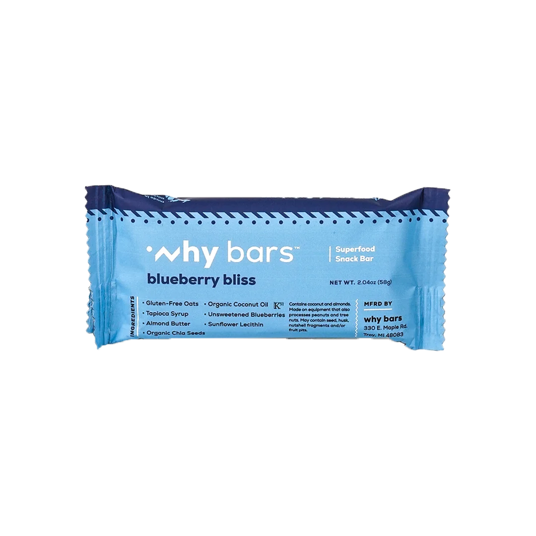 WHY BARS, BLUEBERRY BLISS - 12 Units (Wholesale)